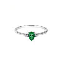 Anello da donna in argento con zircone verde a goccia e zirconi bianchi – Misura 13 – 1.50 g – Idee Preziose dal 1987 - IP.AK18B/70